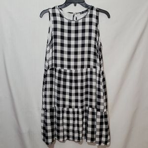 Pretty Garden Plaid Ruffle Sleeveless Dress